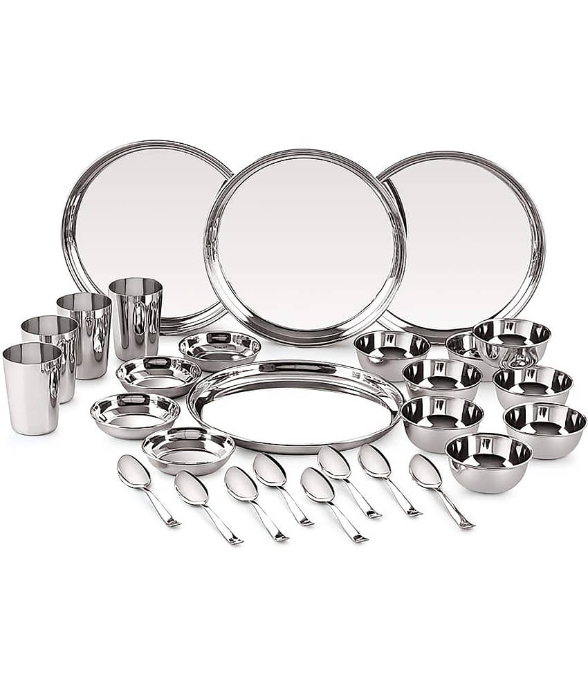 Neelam Stainless Steel Dinner Set of 28 Pieces