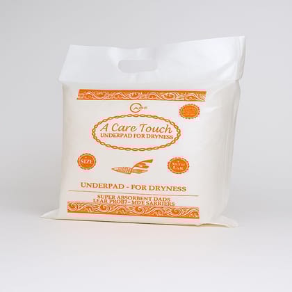 A Care Touch Adult Underpads 10 Count Size (60 x 90Cm) Highly Absorbent, Leak-Resistant, Leak Proof, Soft and Comfortable Incontinence Protection for Bed and Furniture (Pack of 1)