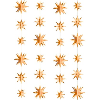 3D Rose Gold Star Shaped Hanging Decor - 8FT - 1PC