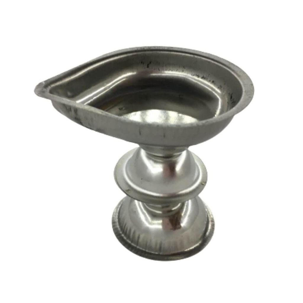 MAYAPURI Stainless Steel Pradip/Diya for Puja Aarti | Standard Size: 2.5 X 2.5 Inch (Pack of 2) - Pooja Needs | Buy online on ZillyBuy