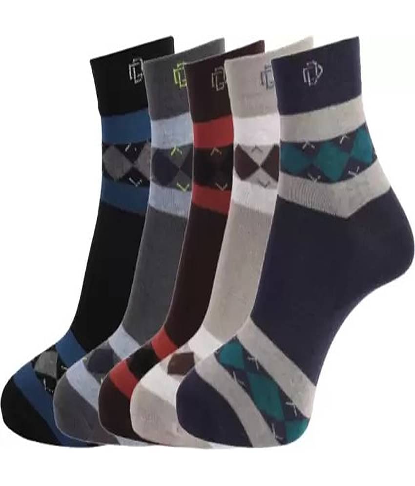 Cavenders Pack of 5 Men's Cotton Blend Ankle Length Socks ( Multicolor )