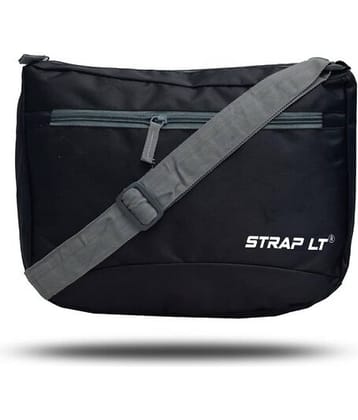 straplt - Black Solid Messenger Bag