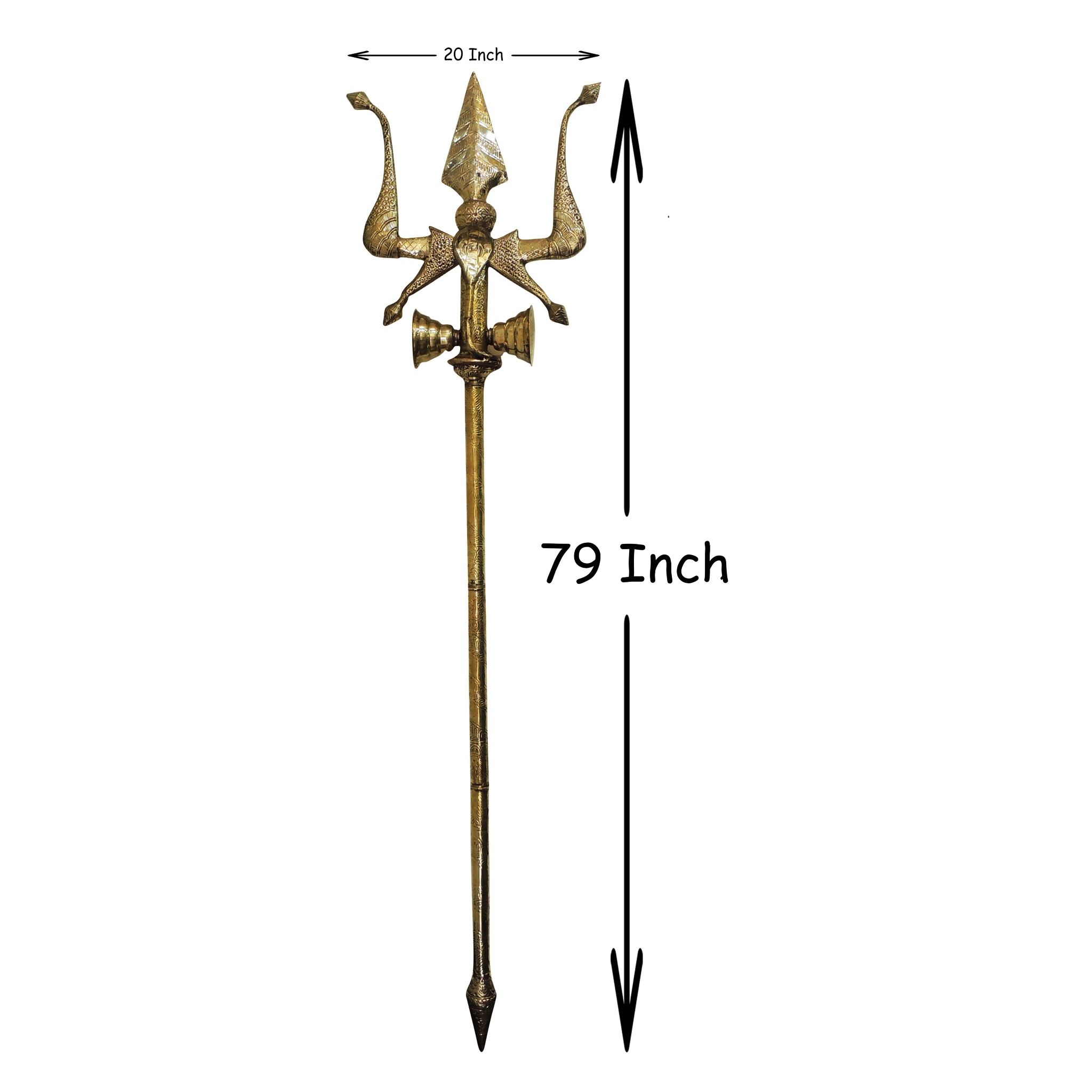 Brass Trishul, Height : 79 Inch (ZMAS138 Y)