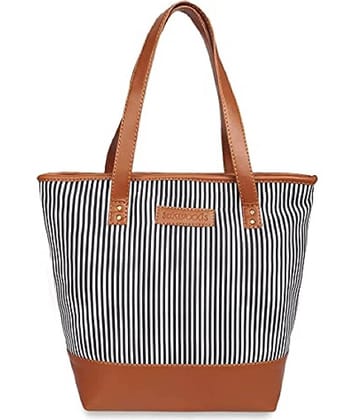 Lychee Bags Tote Bag Canvas Set of 1 ( Black )