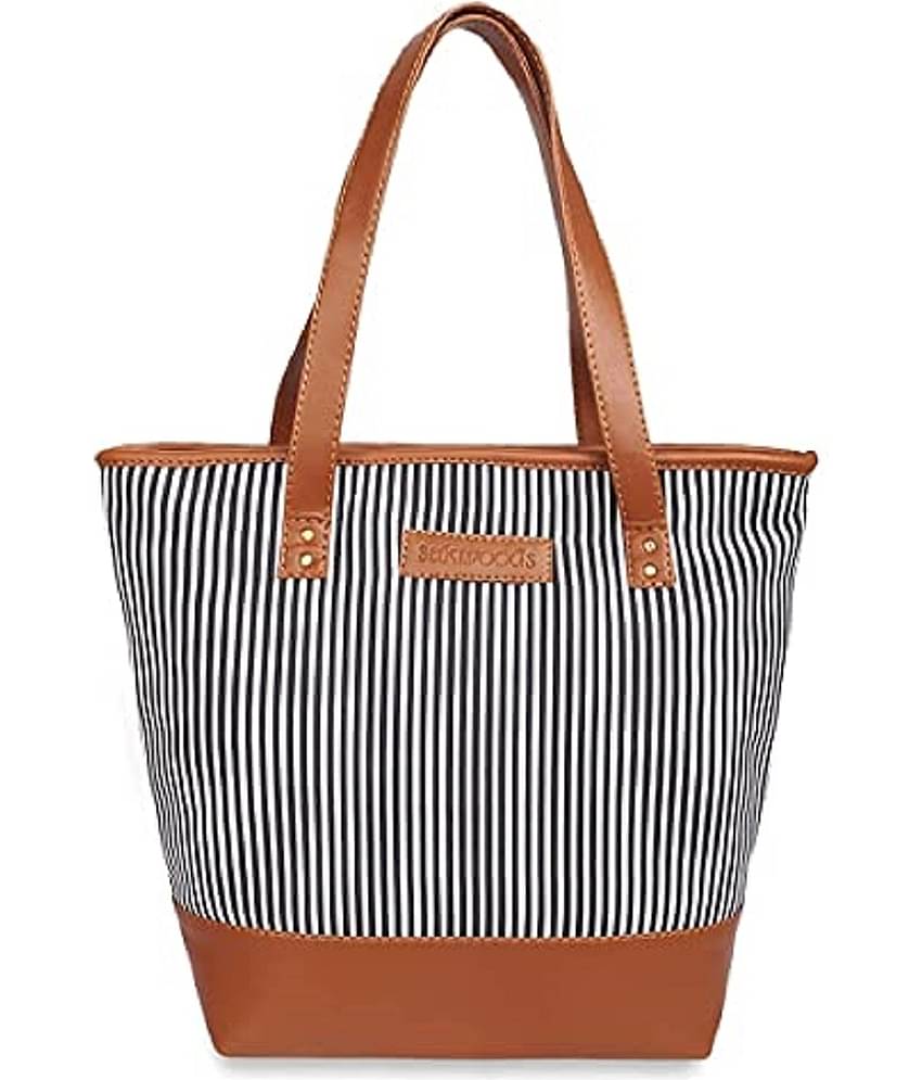 Lychee Bags Tote Bag Canvas Set of 1 ( Black )