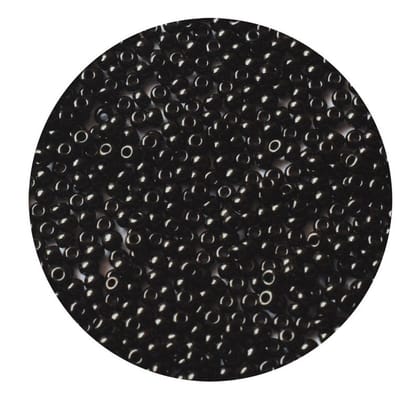 Black Roundel Glass Seed Beads for Jewelry Making. (CRSB-001)-Per Packet of 50 Gram / 11/0 (1.5 MM) / Black