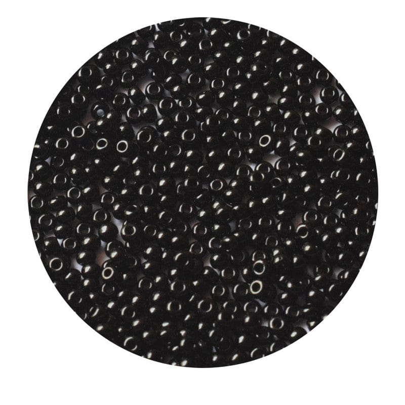 Black Roundel Glass Seed Beads for Jewelry Making. (CRSB-001)-Per Packet of 50 Gram / 11/0 (1.5 MM) / Black