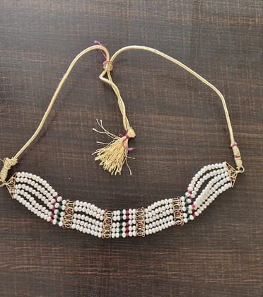 Lustrous Real Pearl and 1 Gram Gold Choker