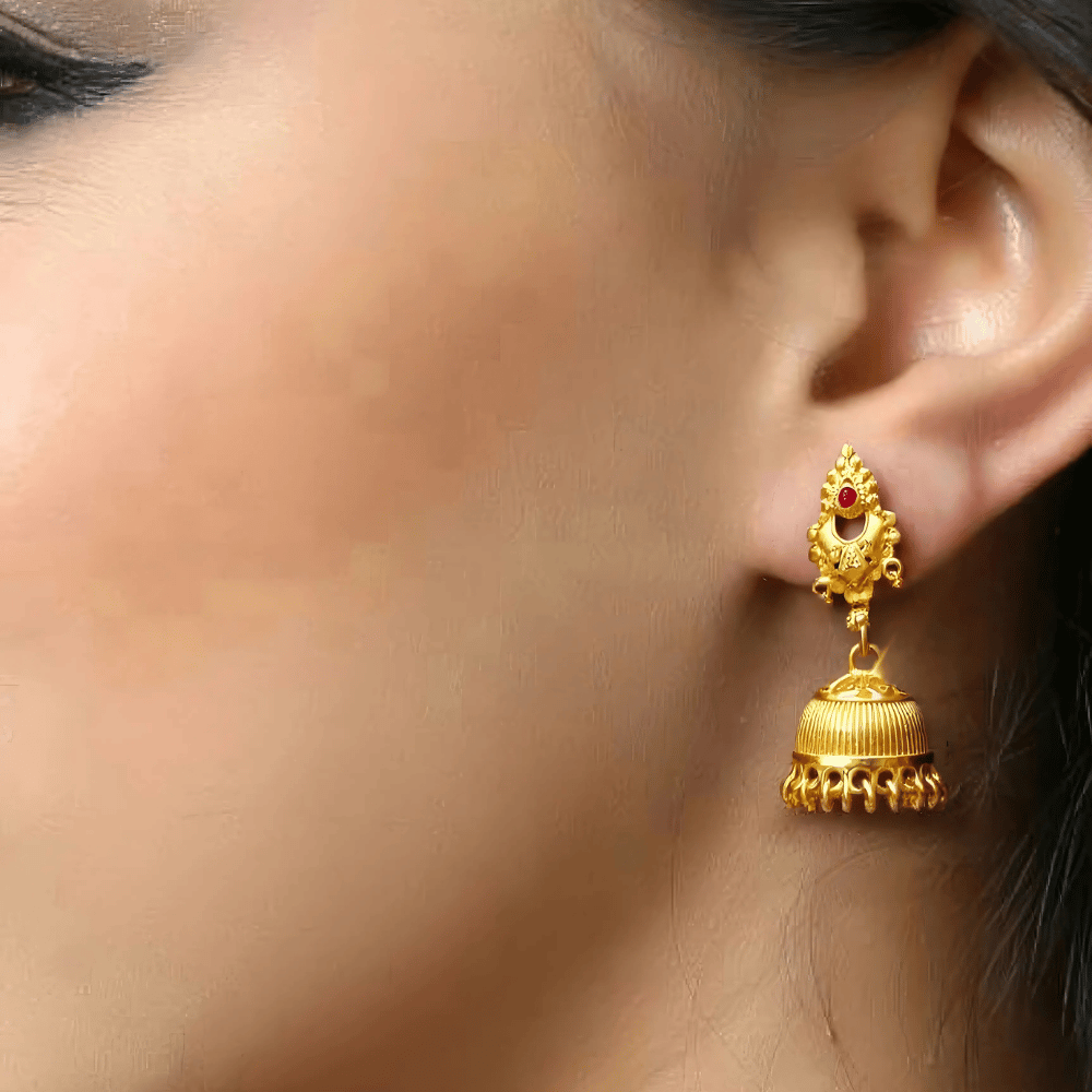 Royal Heritage Ruby Jhumka Earrings - Earrings | Buy online on ZillyBuy