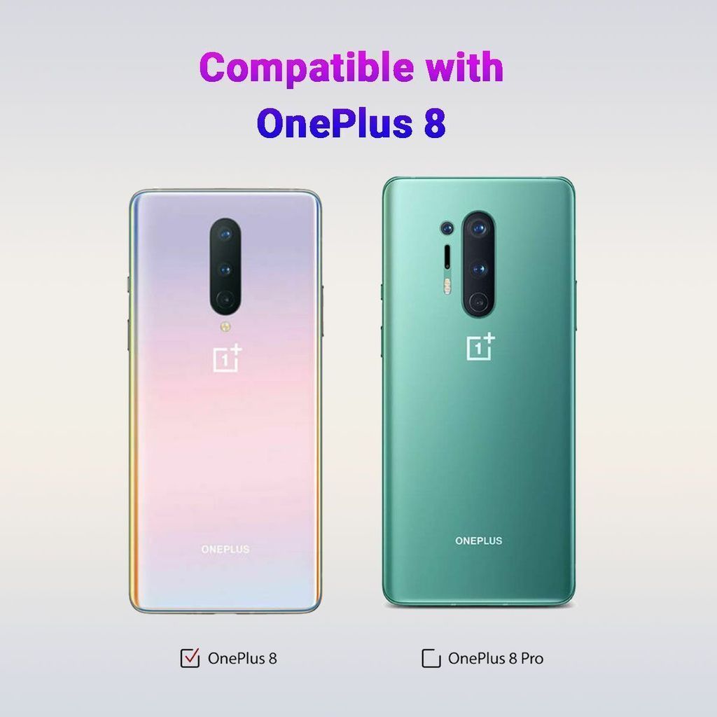 LIRAMARK Liquid Silicone Soft Back Cover Case for OnePlus 8/1+8