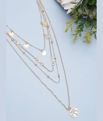 YOUBELLA Gold Alloy Necklace ( Pack of 1 )