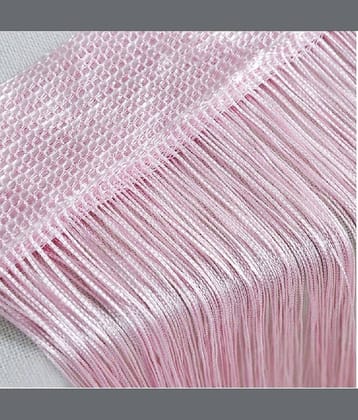 YUTIRITI Set of 2 Door Ring Rod Polyester Curtains Pink