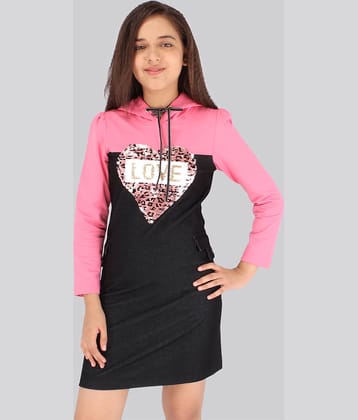 Cutecumber Cotton Blend Shift Dress For Girls ( Pack of 1 , Black )