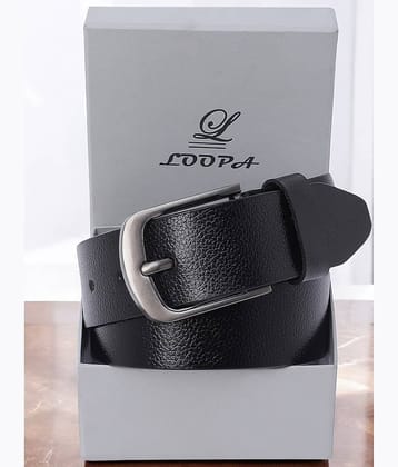 Loopa - Black 100% Leather Men's Formal Belt ( Pack of 1 )