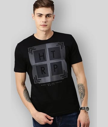 Huetrap Pack of 1 Cotton Regular Fit Men's T-Shirt ( Black )