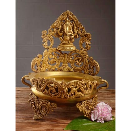 Brass Flower Urli - Elegant Handcrafted Bowl, Diameter : 8 Inch (BSMAS1212 A)