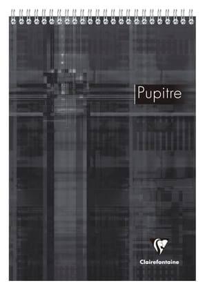 Clairefontaine Pupitre Line + Margin Ruled Wirebound Notepad - No. 18 - A4 - 297 mm x 210 mm-Black