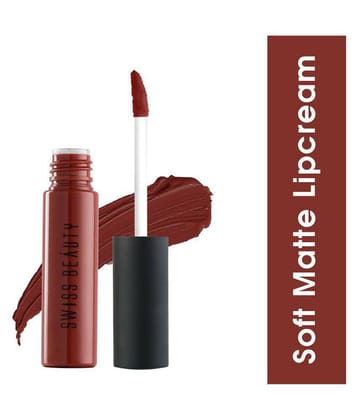 Swiss Beauty soft Matte Lipstick (Red Smoke), 6ml