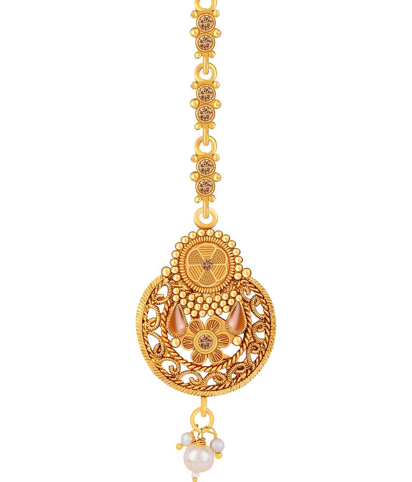 Exclusive Designe Traditional Gold Plated  Maang Tikka Jewellery For women Girl
