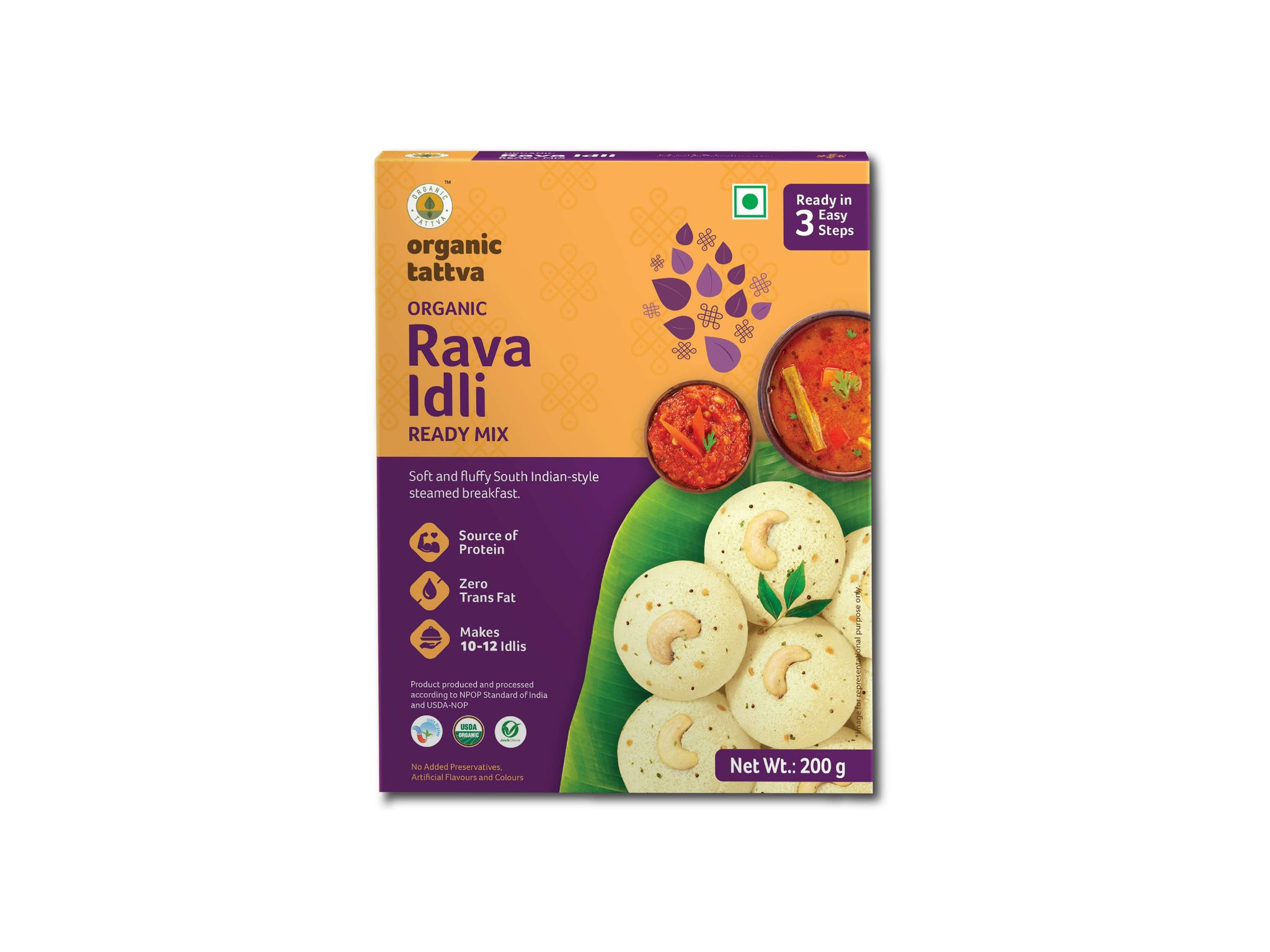 Organic Rava Idli Ready Mix 200g