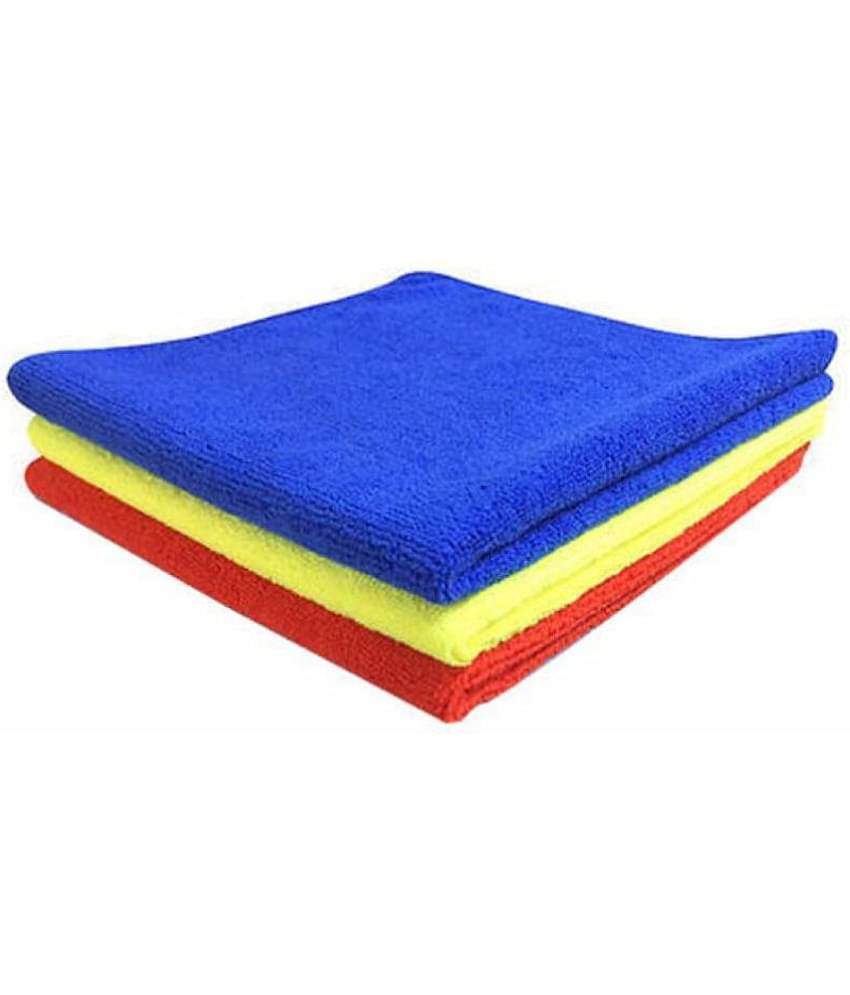 INGENS Microfiber Cleaning Cloths,40x40cms 250GSM Multi-Colour! Highly Absorbent, Lint and Streak Free, Multi -Purpose Wash Cloth for Kitchen, Car, Window, Stainless Steel, silverware.(PACK OF 3)