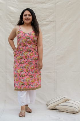 Bonkers Spaghetti Cotton Kurta-XS