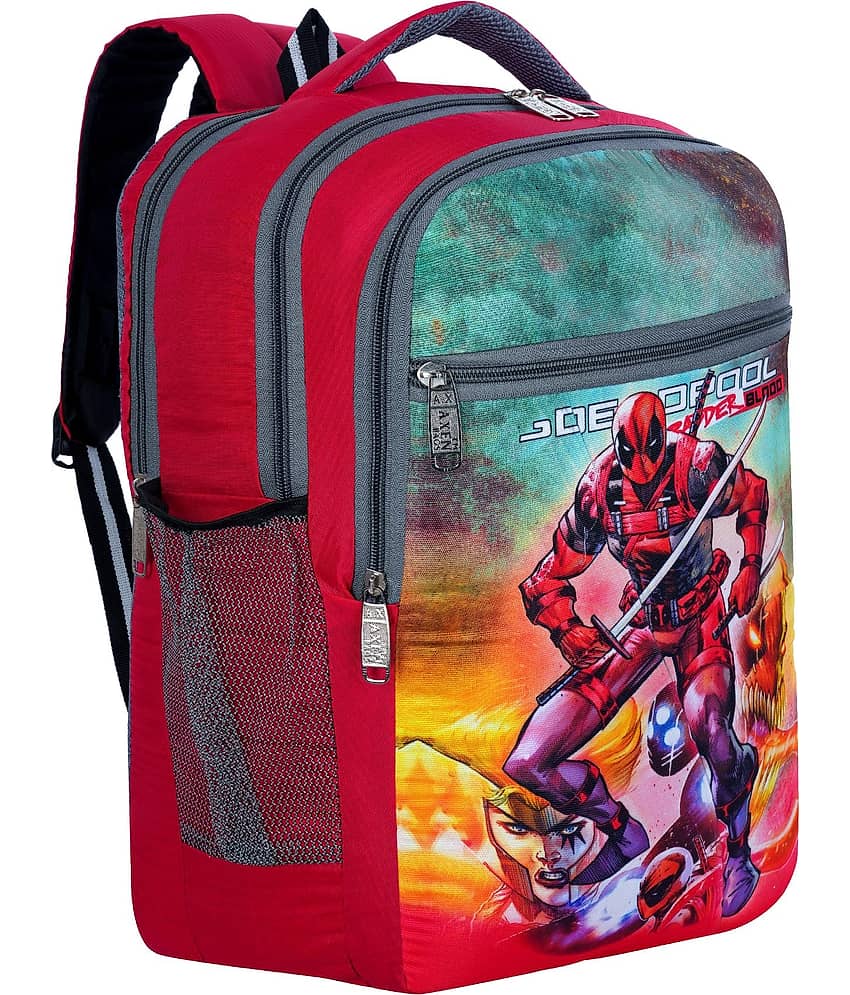 AXEN BAGS 30 Ltrs Polyester Backpack *For Men ( Red )