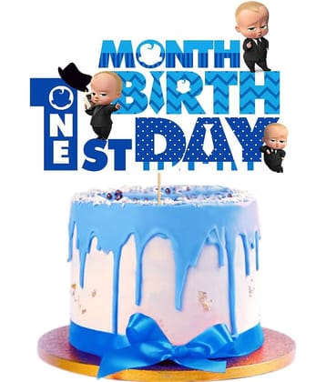 Zyozi 1 Month Cake topper/1st Month Cake Topper/Cake Topper 1st Birthday/One Month Cake Topper/Month Cake Topper/First Month Cake Topper (Pack of 1)