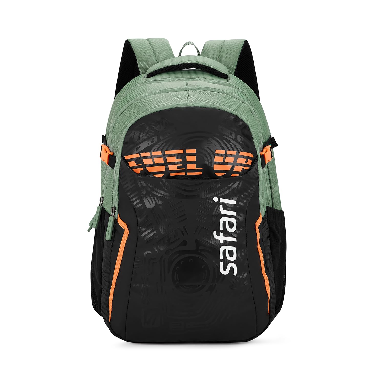Verge 2 37L Casual Printed Backpack, School Bag for Boys and Girls, Travel Bag for Men and Women, 3 Compartments, Raincover, Armour Base, Organiser, Bottle Holder, Front Pocket, Sage