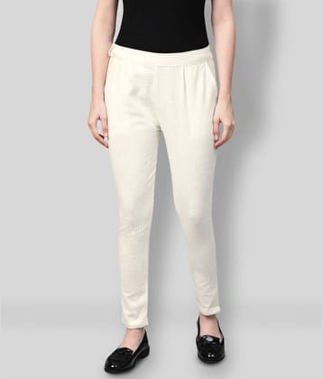 Yash Gallery Cotton Straight Women's Casual Pants ( Off White )