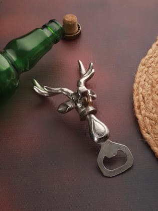 Silver Stag Elegance: Premium Deer Bottle Opener