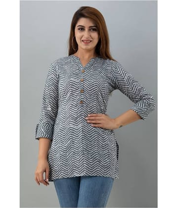 FabbibaPrints Women's Cotton Blend Tunic ( Grey )