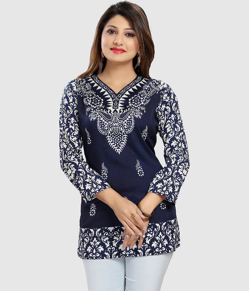 Meher Impex Women's Crepe Tunic ( Blue )