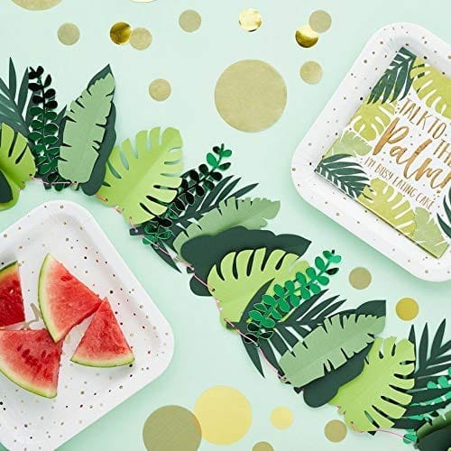 Balloonistics Happy Birthday Banner Jungle Theme/Jungle Theme Birthday Party Decorations/Palm Leaves 10ft