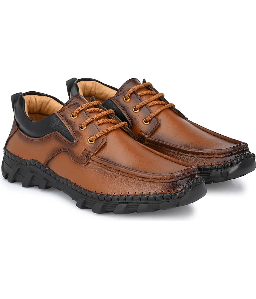Rising Wolf - Tan Men's Derby Formal Shoes