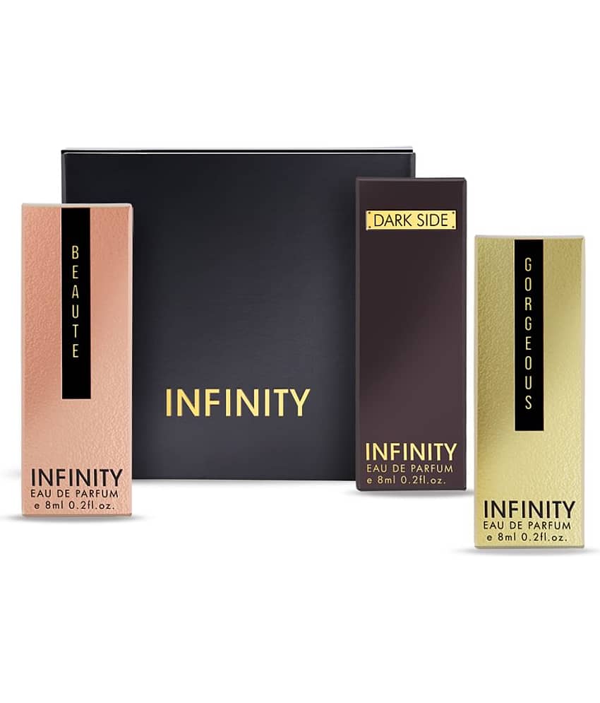 Infinity Beaute, Dark Side & Gorgeous Eau De Parfum Long Lasting EDP Premium Perfume Elegance Gift Set Pack of 3, 8ml Each