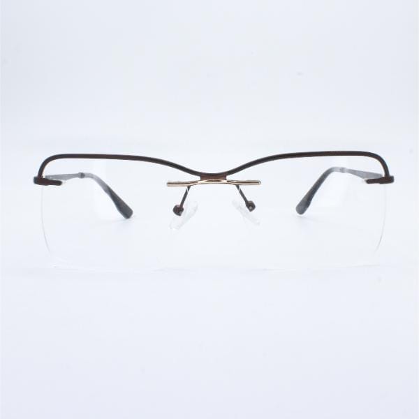 Lensoz Elite X Luxe Rimless Geometric 3 - Narrow - Deep Brown