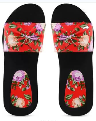 Stylish Red Slide Sandals