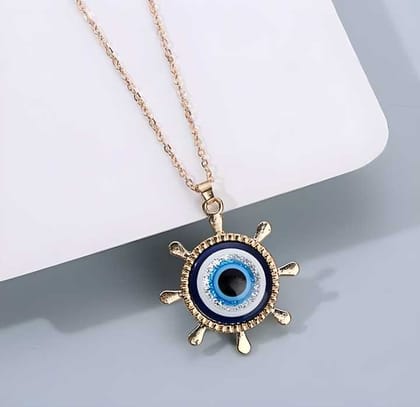 Western Silver Evil Eye Chain Necklace For Women & Girls Western Silver Evil Eye Chain Necklace For Women & Girls
