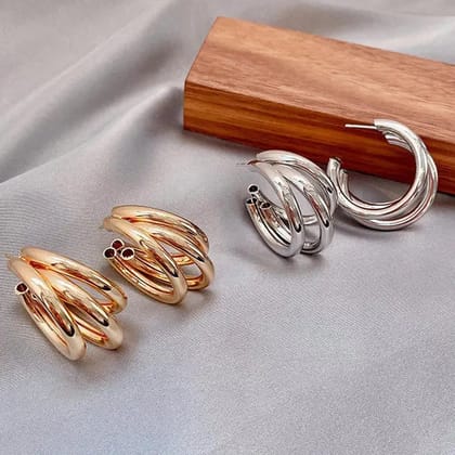 Pack of 2 Gold and Silver Hoop Earrings