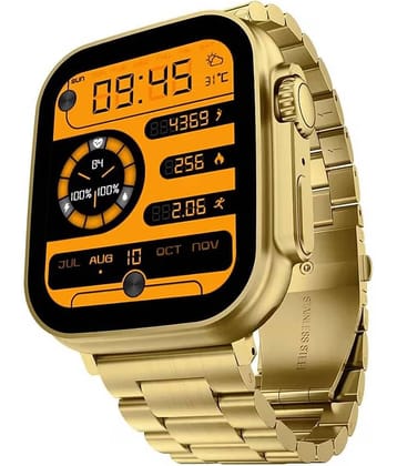 SKYRISE Ultra Max Golden Edition Smartwatch | Heart Rate | Steps | Wireless Charging Smartwatch (Golden Strap, 2.09 Inch Big Sunlight Proof Display)