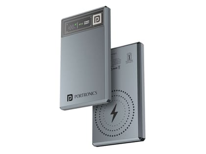 Portronics Luxcell Magclick 5K Dark Grey 15W Wireless Output, 20W Type C Wired Output, LED Display, Magnetic Compatible