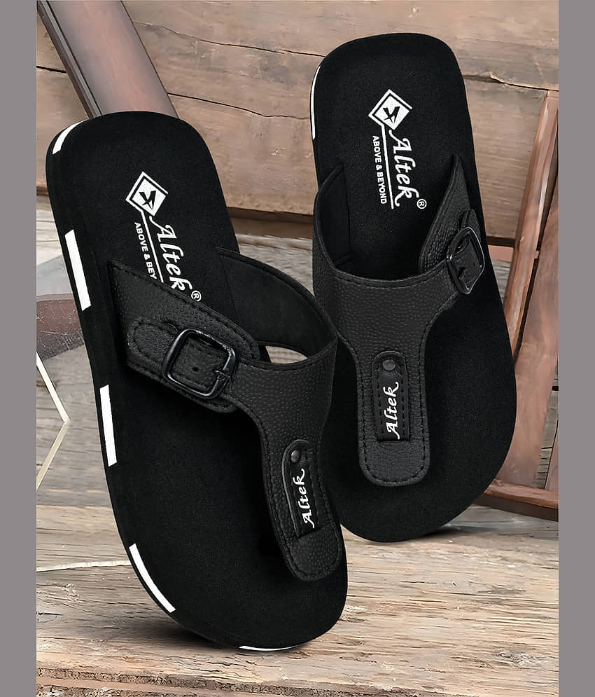 Chappal Wala Black Men's Thong Flip Flop