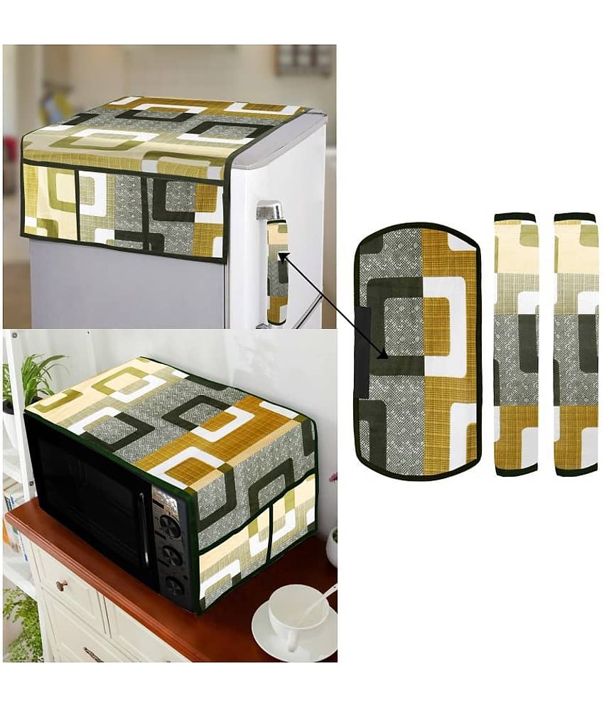 E-Retailer Set of 5 Polyester Green Fridge Top Cover