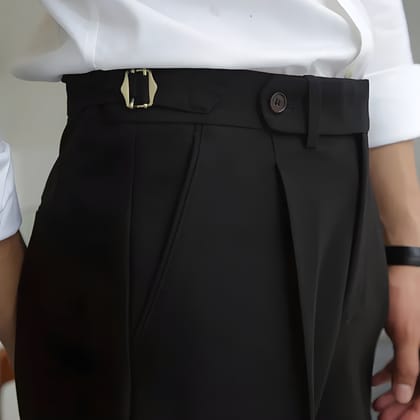 Black Italian Elegant Formal Gurkha Pants by ITALIAN VEGA®-28