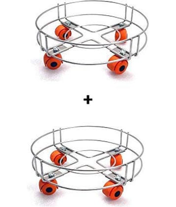Khubinath Stainless Steel Cylinder Trolley - 2 Pcs