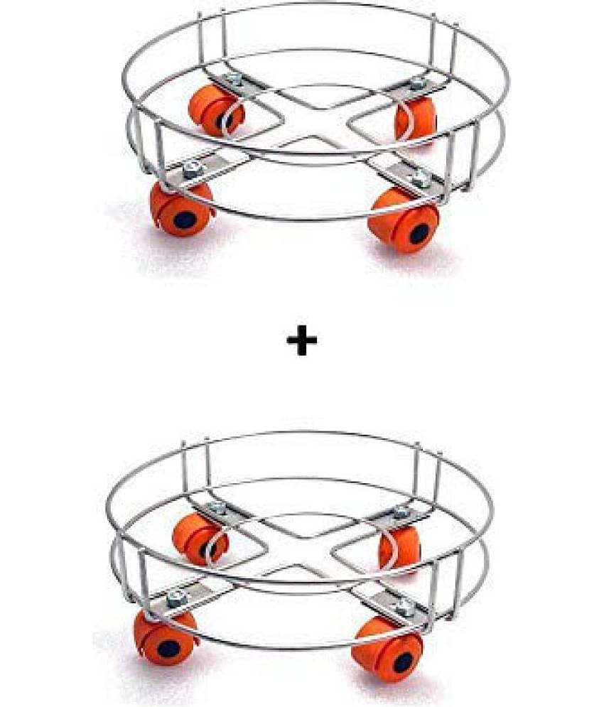 Khubinath Stainless Steel Cylinder Trolley - 2 Pcs