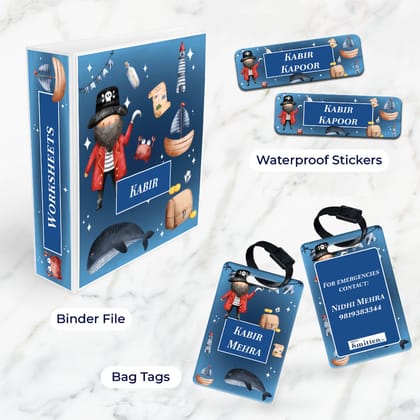 Treasure Island Stationery Set (kids)-Navy Gradient / Mini Set