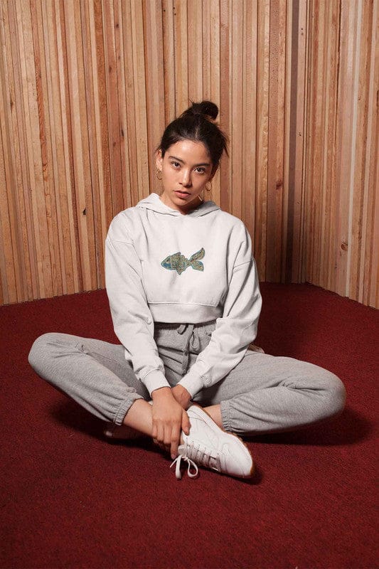 Crop Hoodie (Women) - Little Tamasaba Goldfish (6 Colours)