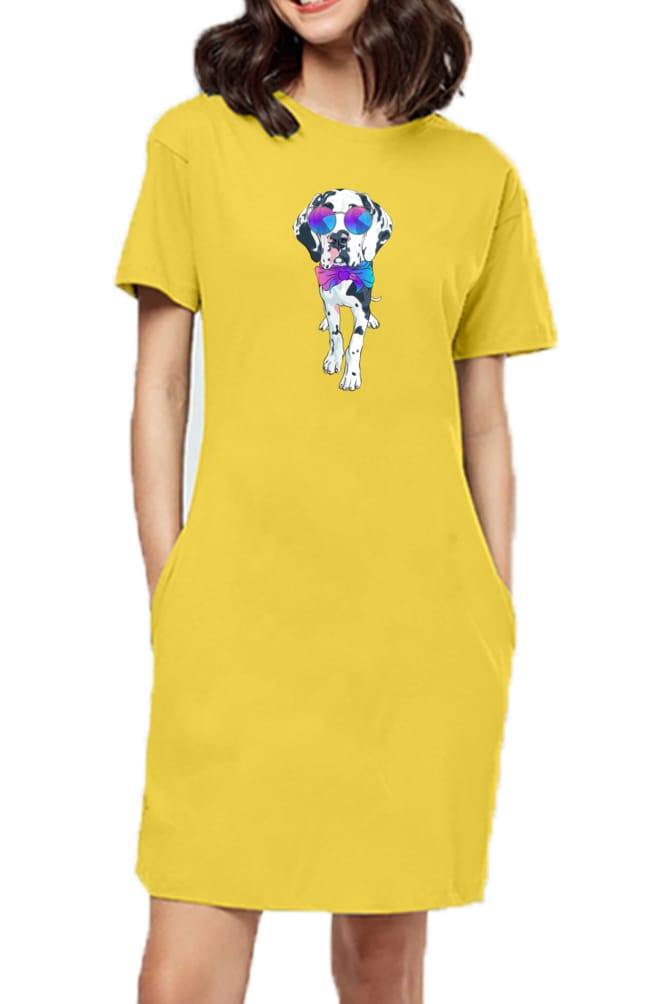 T-shirt Dress With Pockets - Spot-tacular Treasure (6 Colours) (Slim Fit)